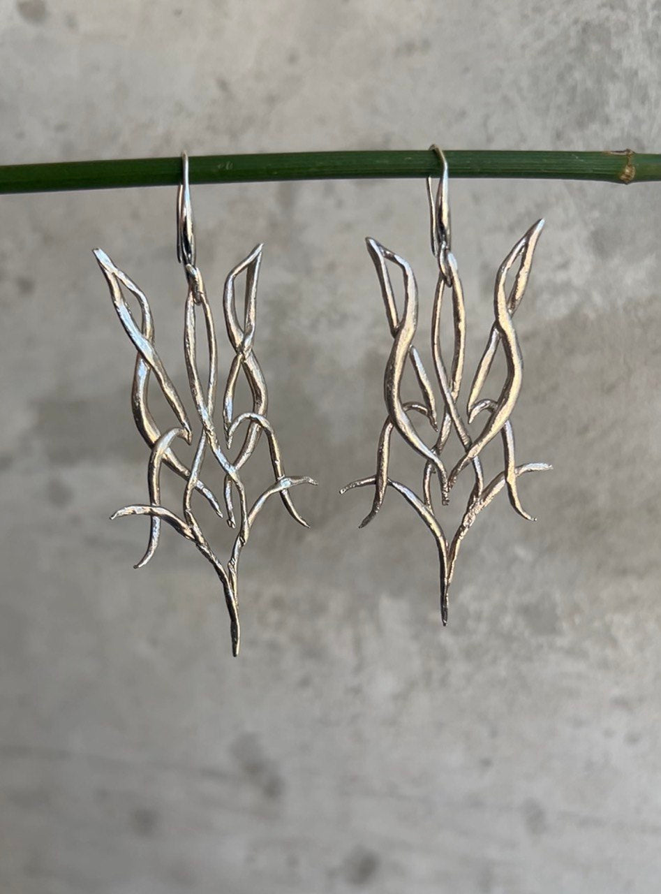 Silver earrings • tryzub